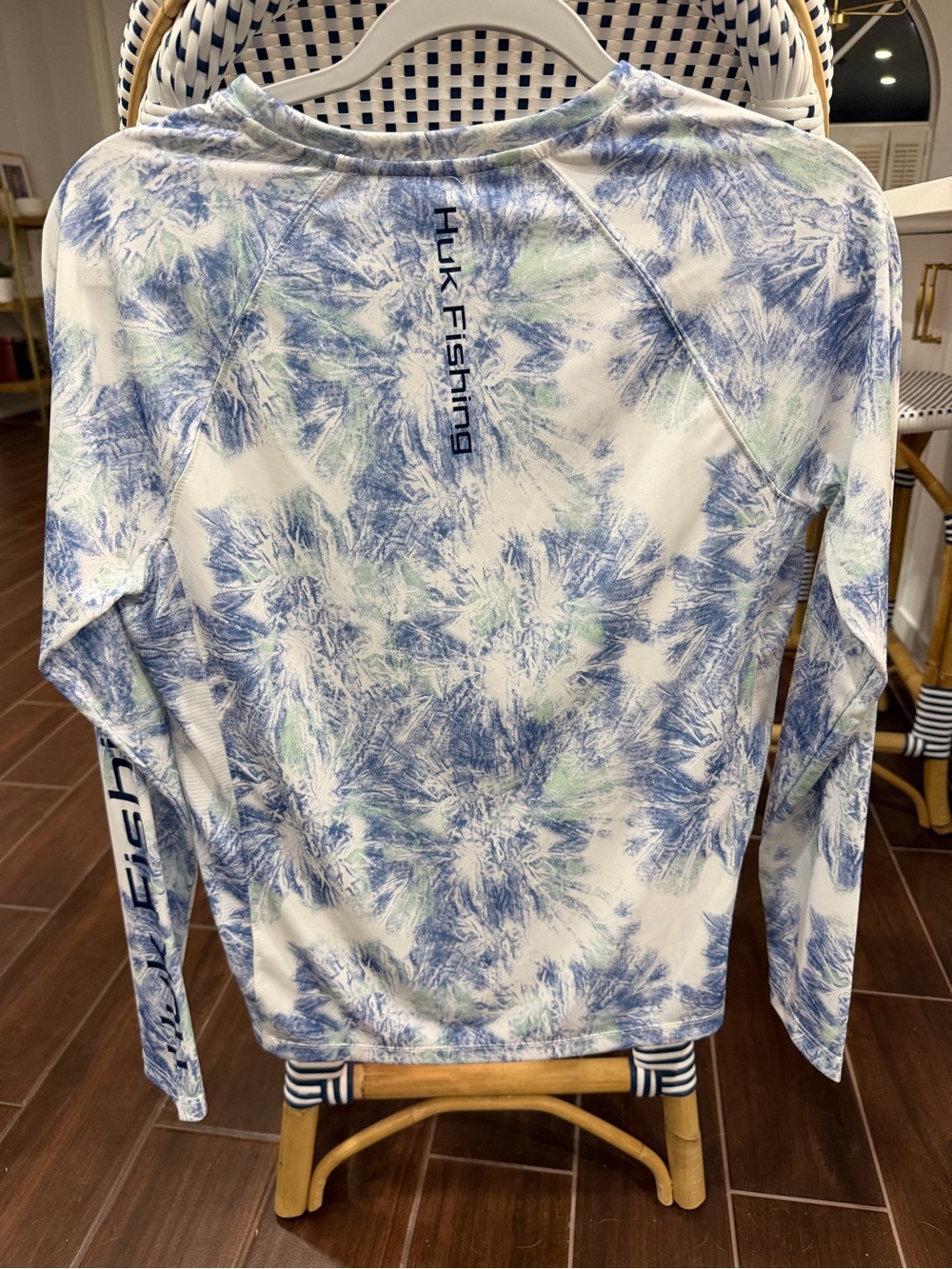 Huk Tie-Dye Performance Long Sleeve Shirt - Blue & Light Green - Picture 2 of 4